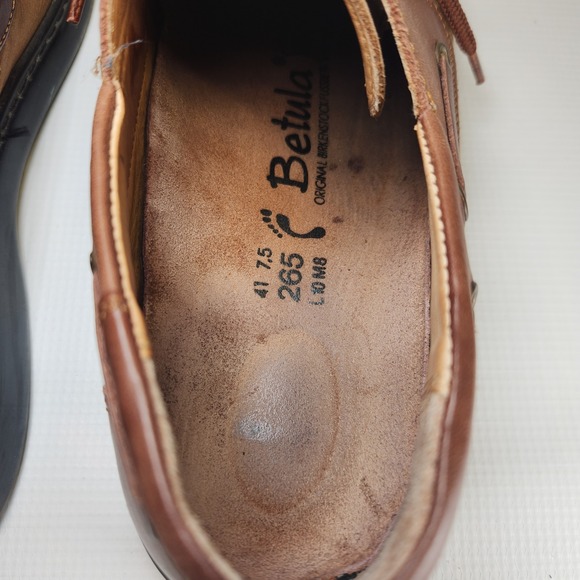 Birkenstock Betula Shoes Mens 8 Brown Boat Shoes Loafer Casual Womens 10 - Picture 10 of 13